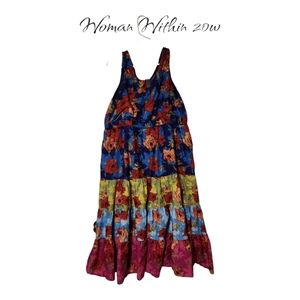 Woman Within Floral Boho 20W Plus Size Dress (2X)